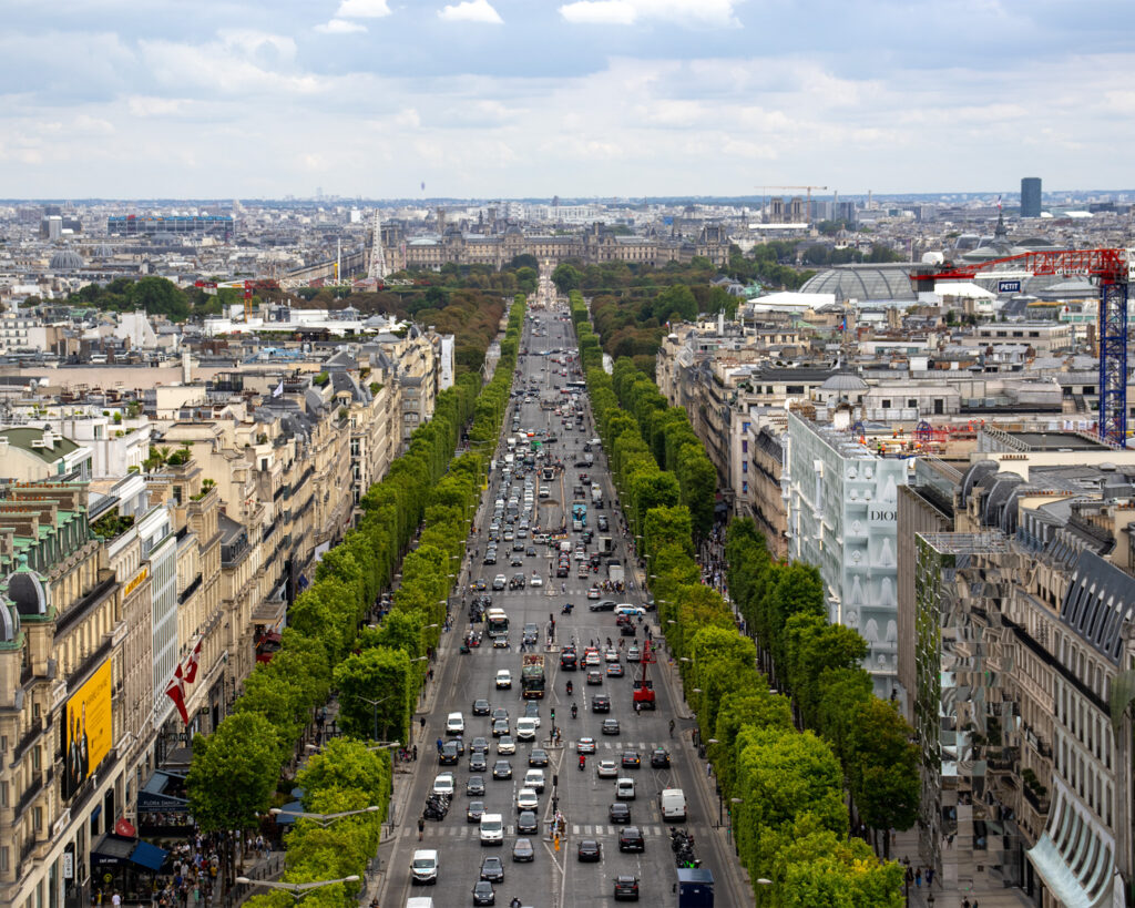 bird's view of the Champs-Élysées in France